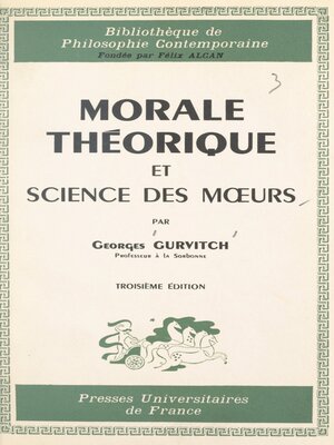 cover image of Morale théorique et science des mœurs